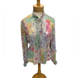 Belissimo Women’s Sheer Floral Blouse